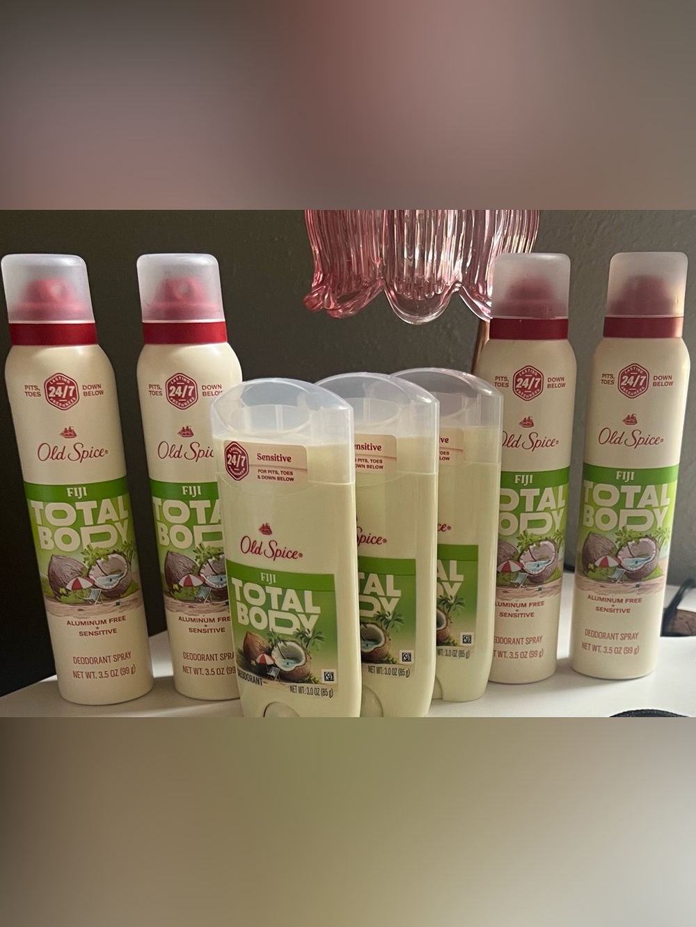 Old Spice Total Body Deodorant Bundle of 7 Total Fiji Scented Al Are Brand New!